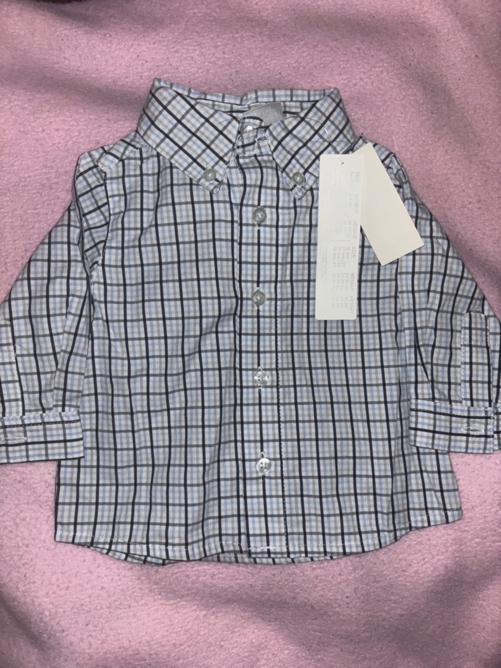 Toddler Button-Down Plaid Shirt in Blue/White